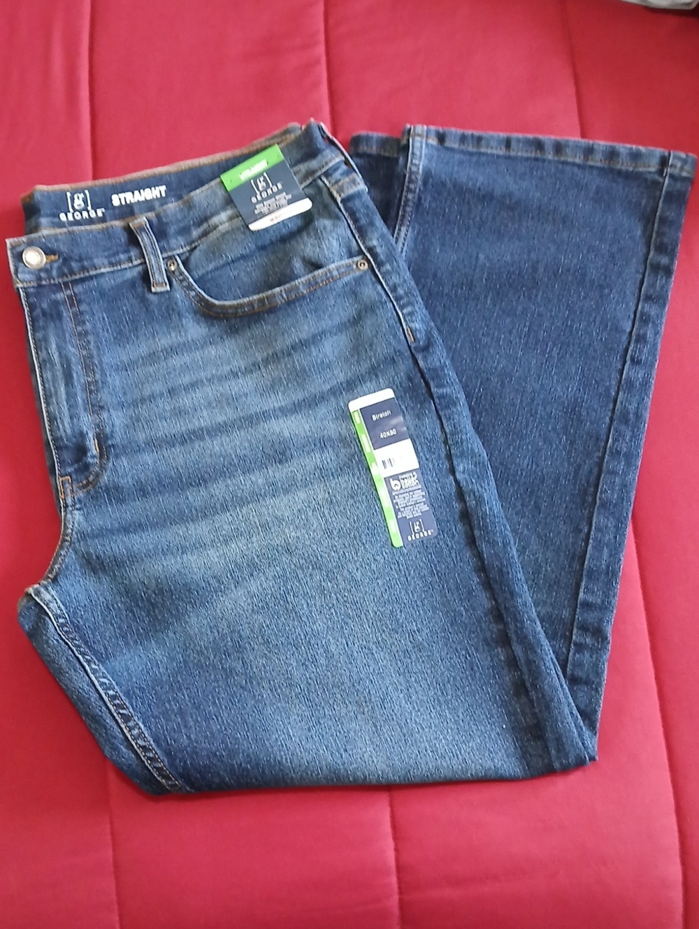 George Men's 40 Blue Straight Leg Jeans